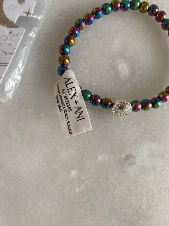 New! Alex and Ani Rainbow Hematite Stretch Bracelet Halloween collection